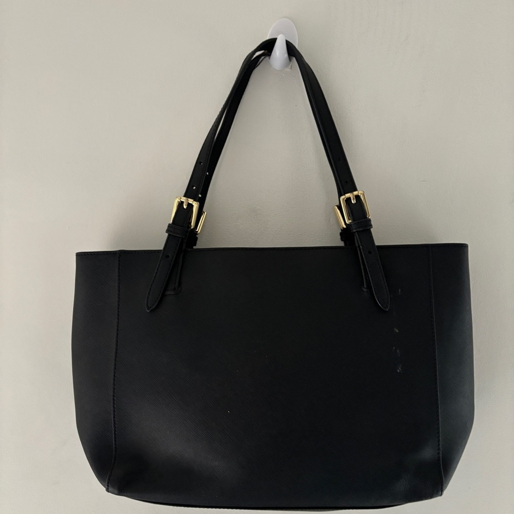 Tory Burch Small openTop Saffiano Leather Tote Bag In black. - Picture 2 of 8